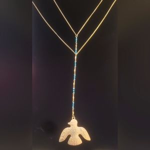 New Unique Thunderbird Long Drop Down Necklace.